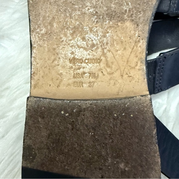 Vince Macey Black Leather Strappy Sandals – Size 7 / EU 37 - Picture 2 of 7